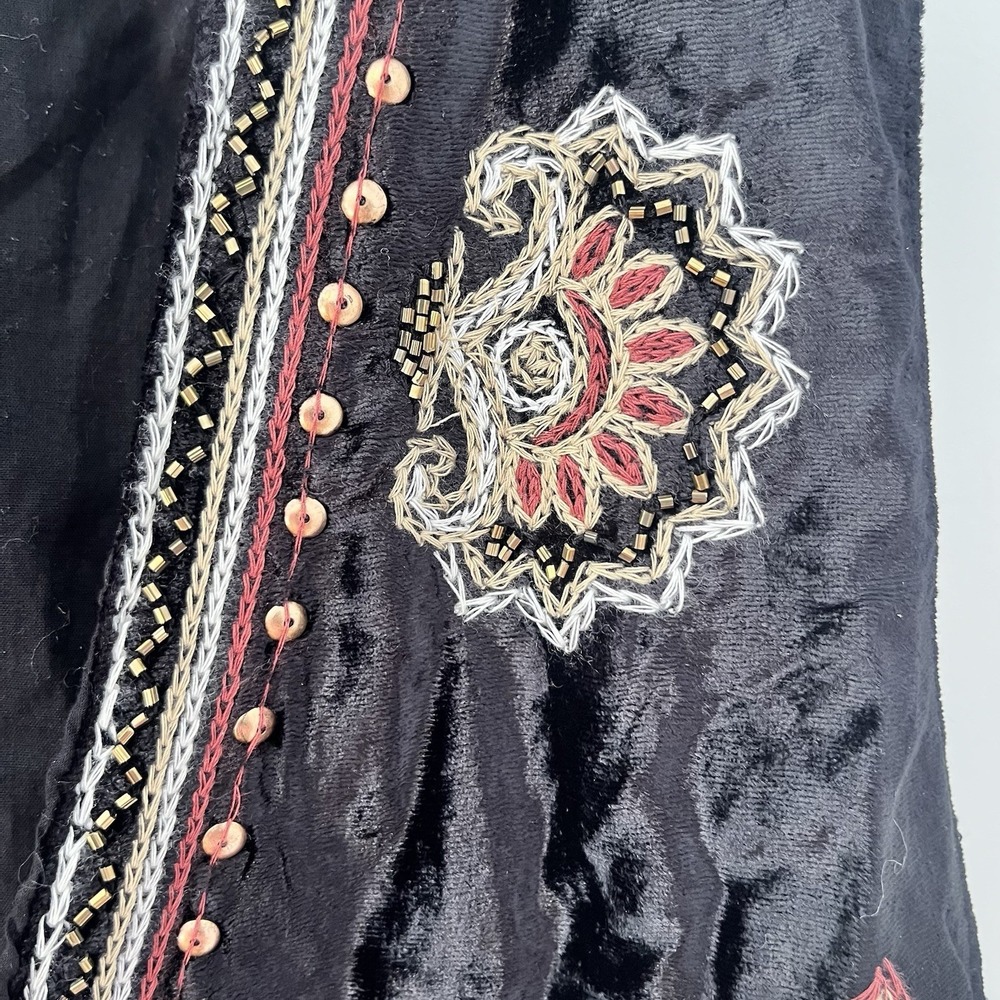 Shyanne Velvet Beaded Embroidered Vest XL Western Festival Cowgirl Rodeo - Picture 5 of 8